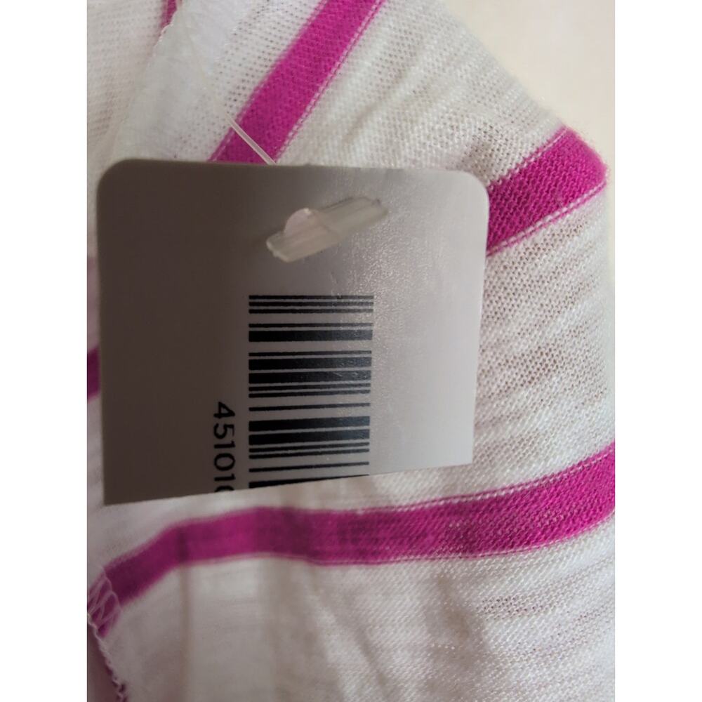 New Chicos The Ultimate Tee purple white striped open cardigan Size 3/XL Coastal - Picture 6 of 7